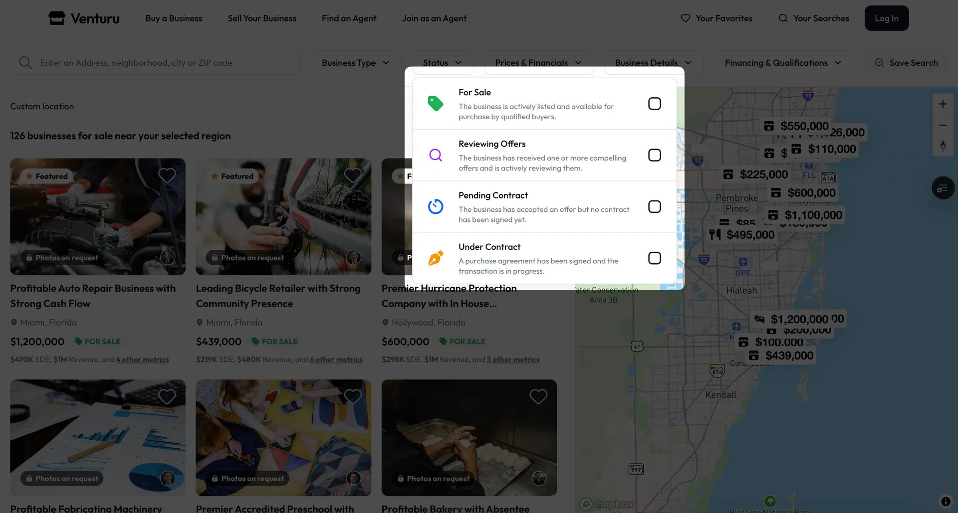Demo Map Filters Status