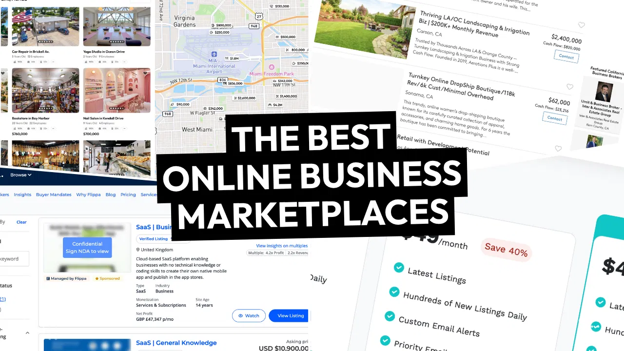 The Best Online Business Marketplaces featuring 4 marketplaces behind