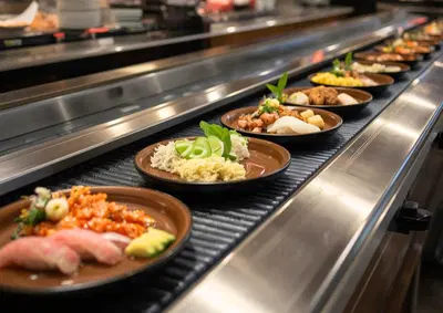 Unique Asian Restaurant with Interactive Conveyor Belt System