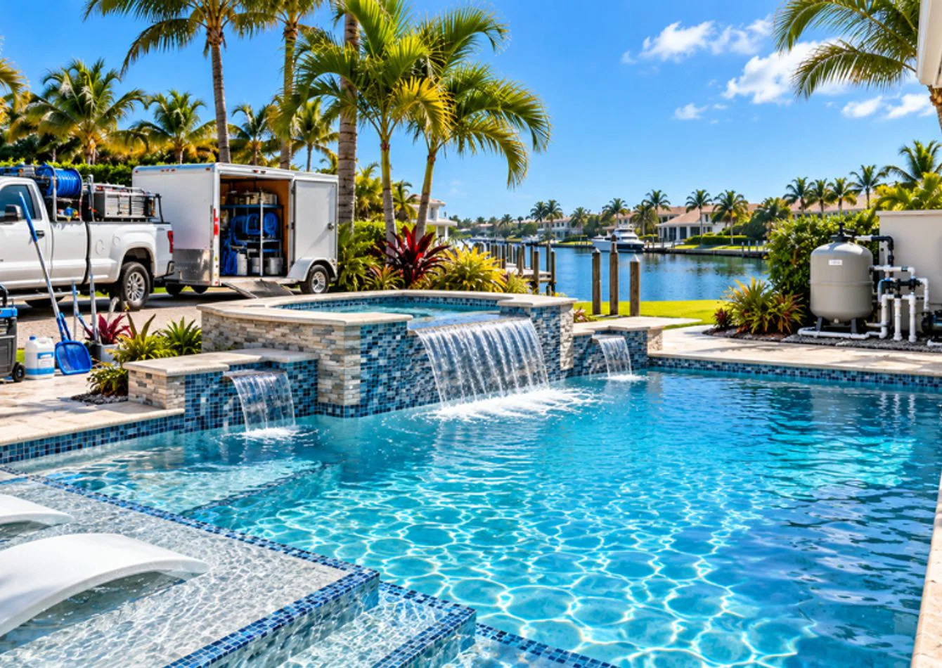 Complete Pool Service Equipment Package with Commercial Real Estate