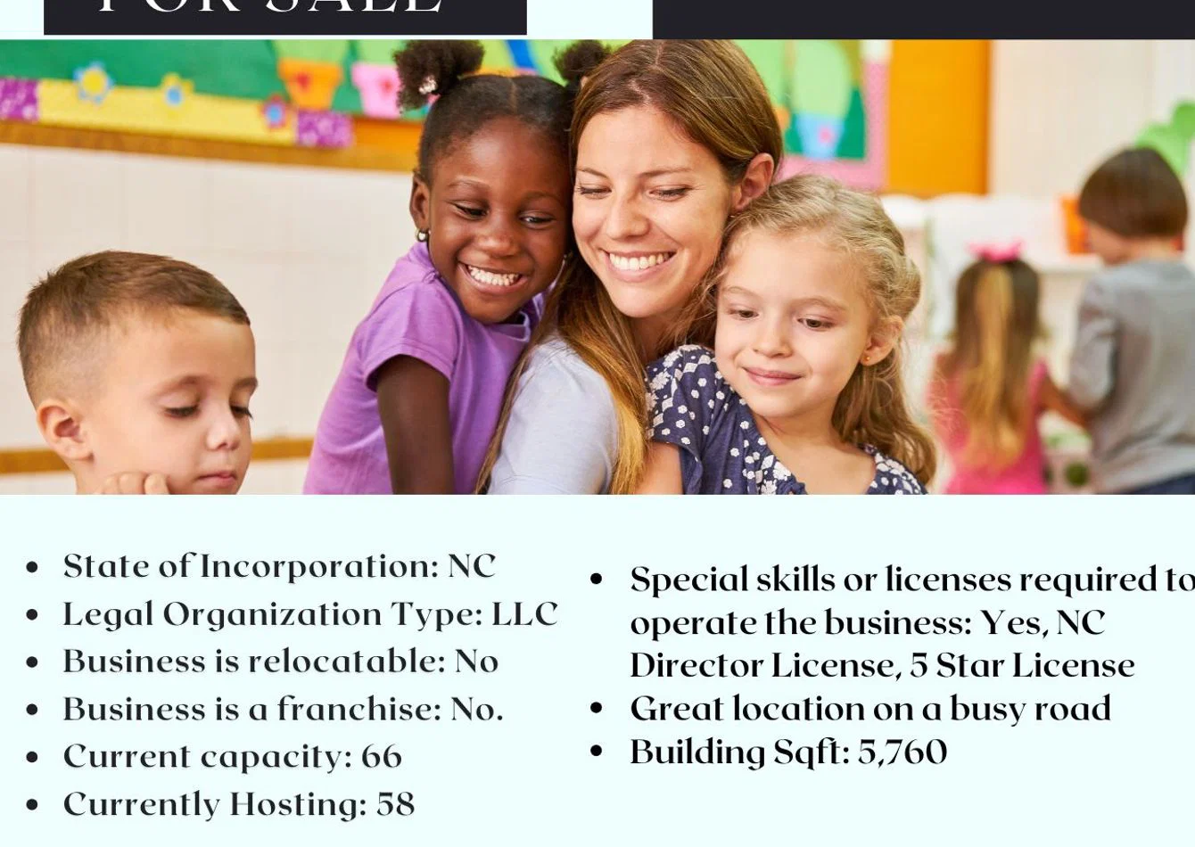 Established Child Care Center with Real Estate Included