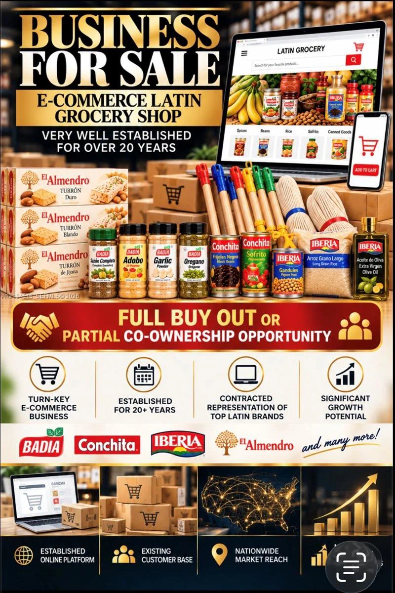 Established Online Latin Grocery with Recognized Brands and Domain Names