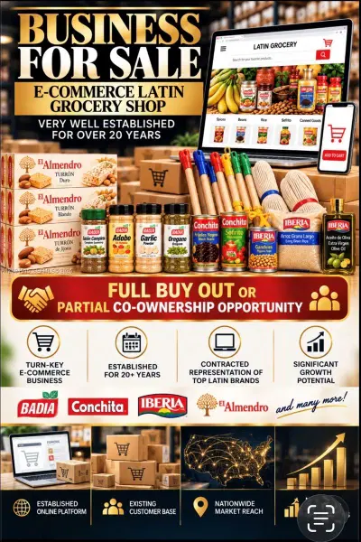 Established Online Latin Grocery with Recognized Brands and Domain Names