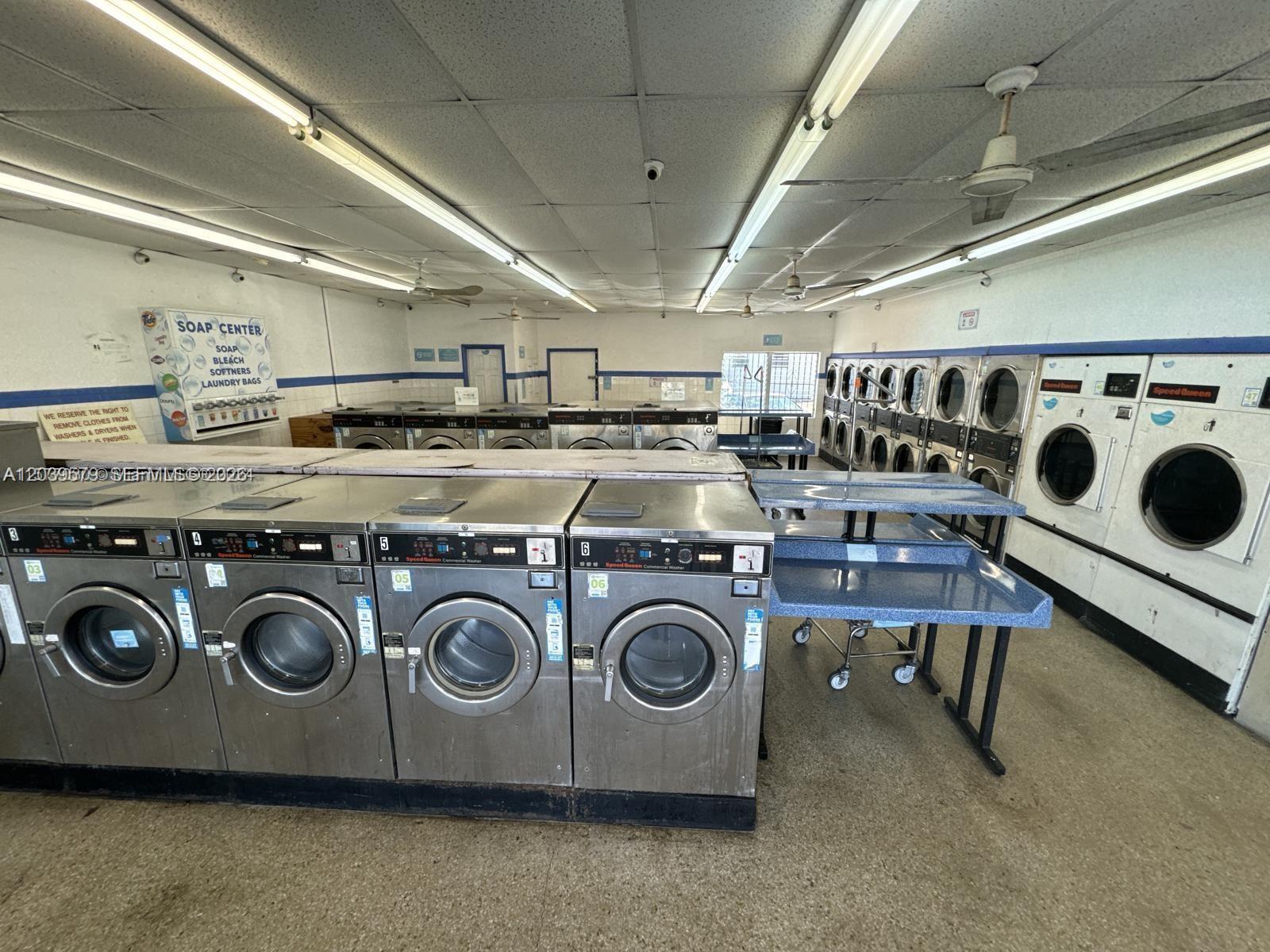 Established Laundromat with Modern Equipment and Low Rent