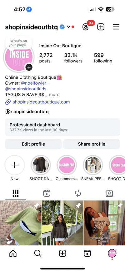 Profitable Online Boutique with Strong Social Media Engagement
