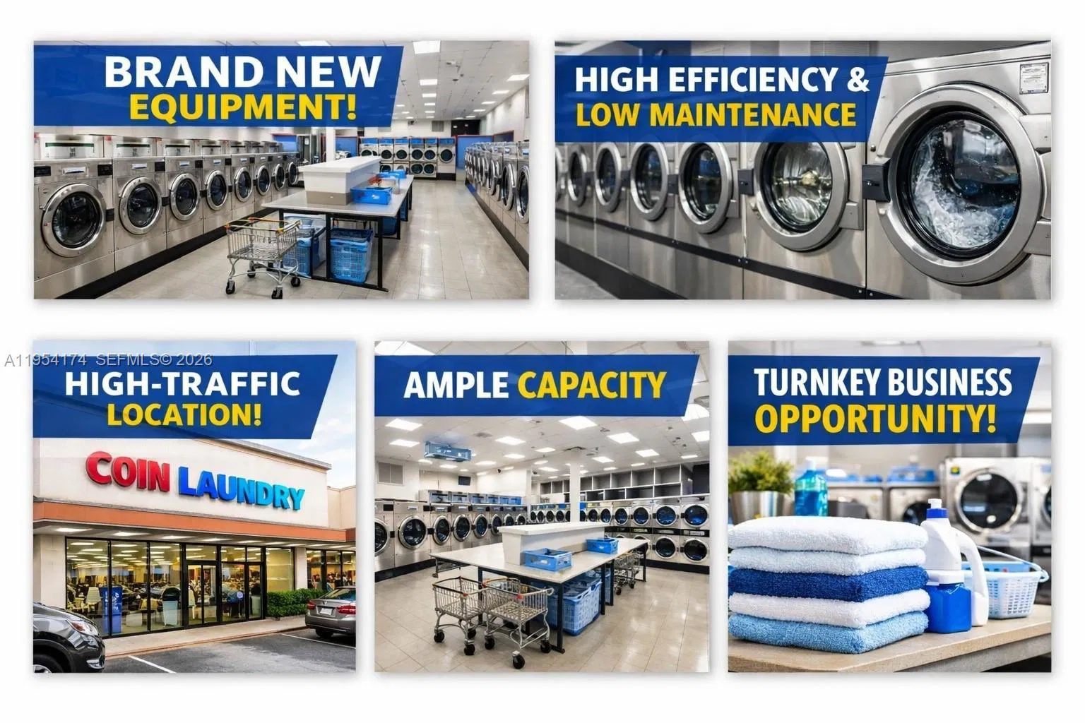 Turnkey Coin Laundry with High Efficiency Equipment