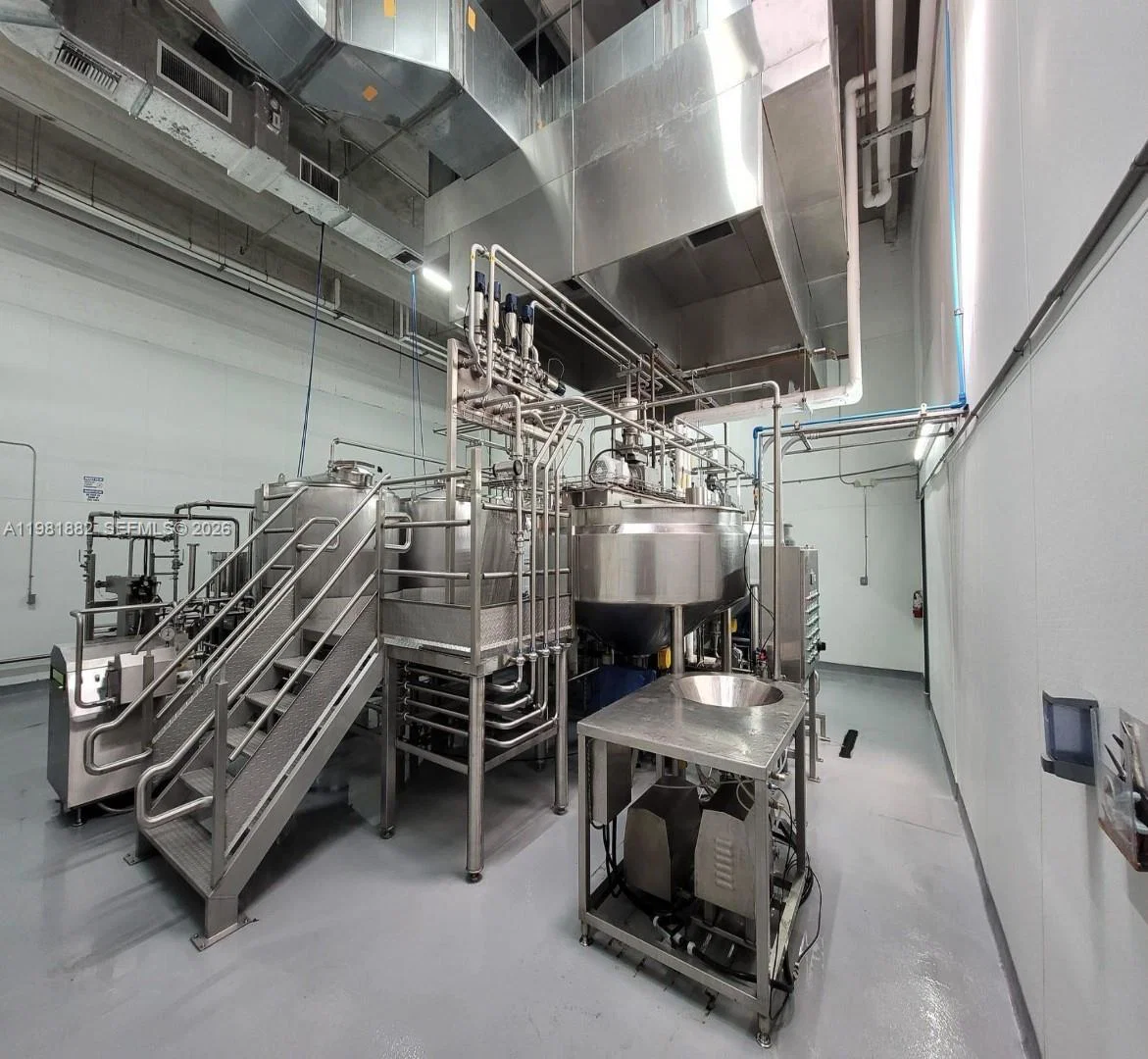 Complete Food Manufacturing Facility with Modern Stainless Steel Equipment
