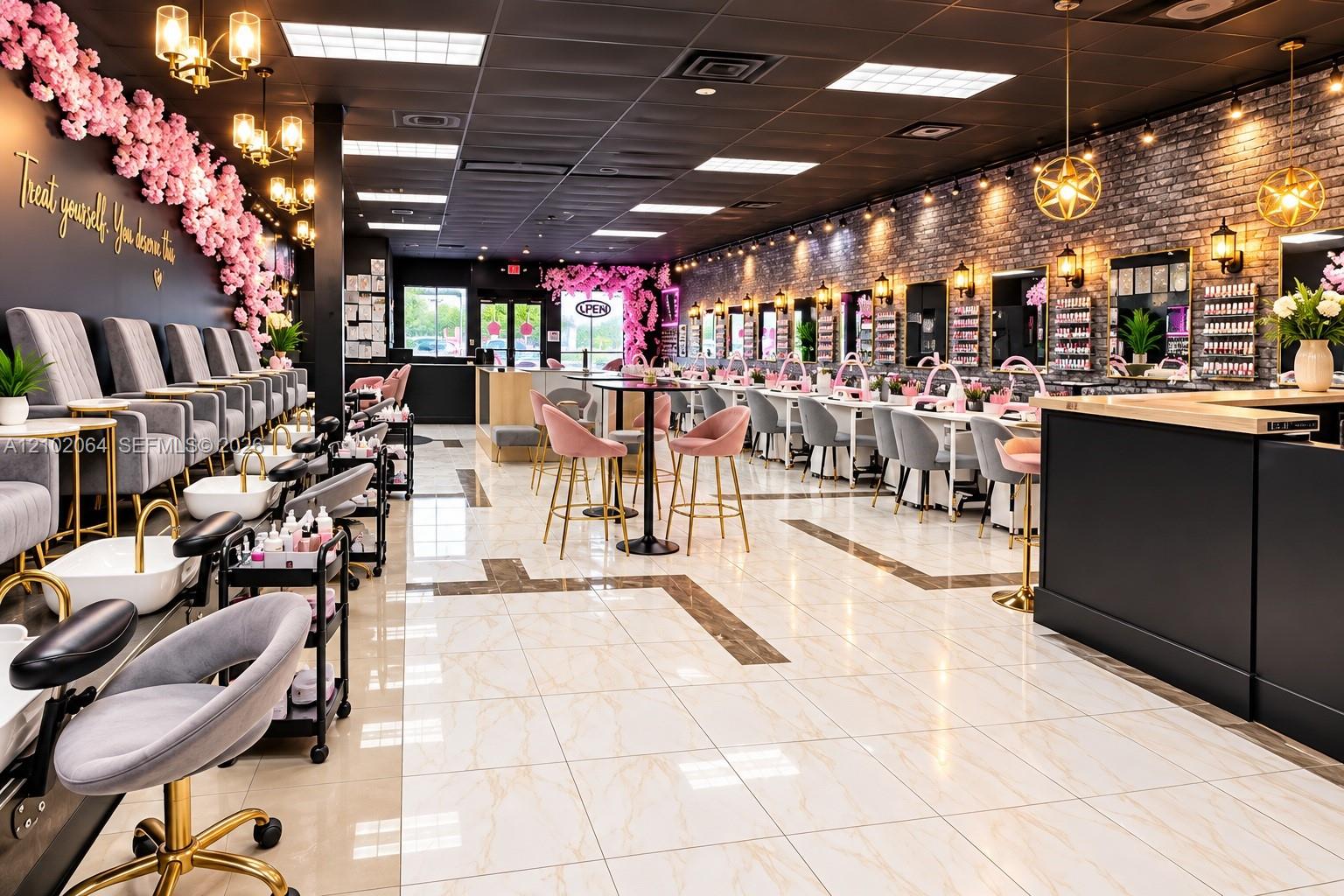 Complete Nail Salon Equipment Package with Beer  Wine License