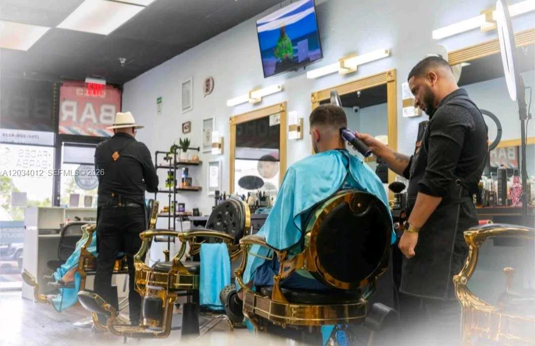 Complete Barbershop Equipment Package with 6 Chairs