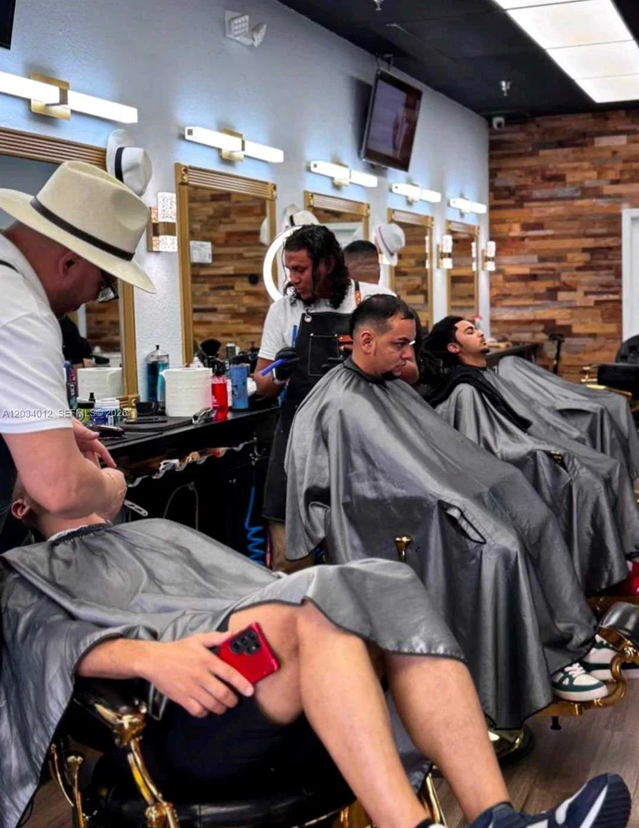 Complete Barbershop Equipment Package with 6 Chairs