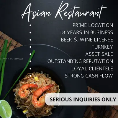 Complete Asian Restaurant Equipment Package with Beer  Wine License